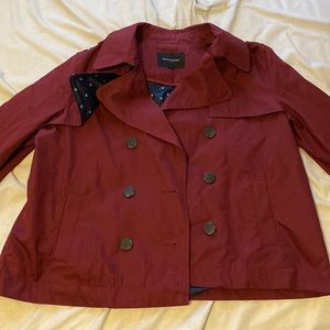 Banana Republic Maroon Peacoat L